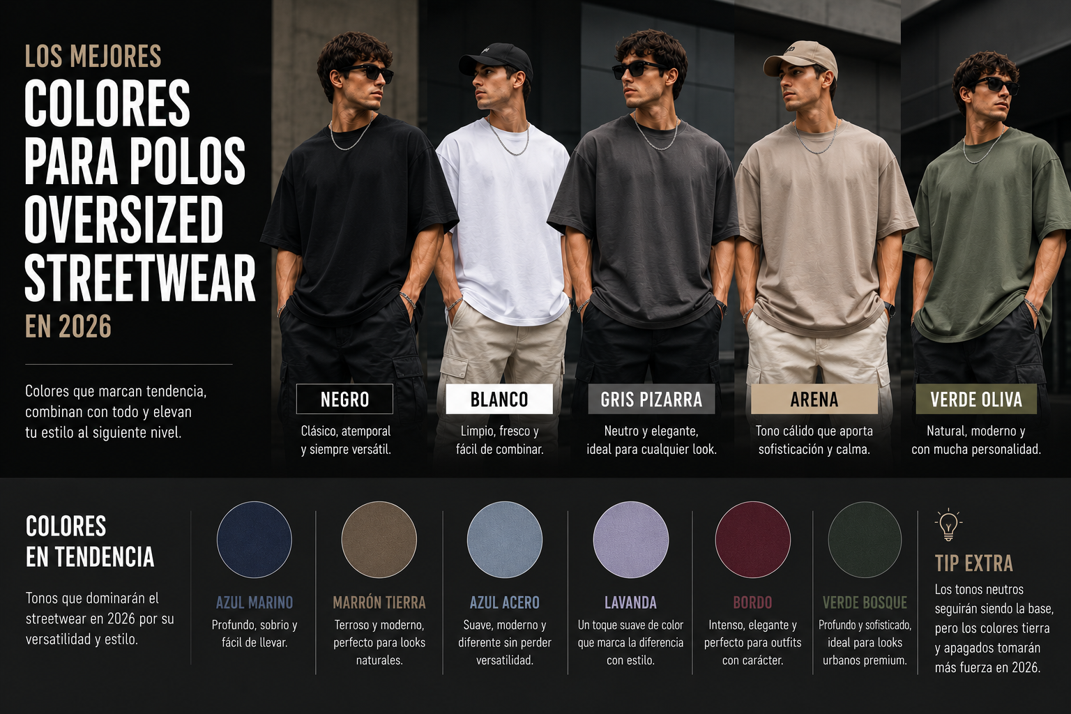 Los mejores colores para polos oversize streetwear en 2026