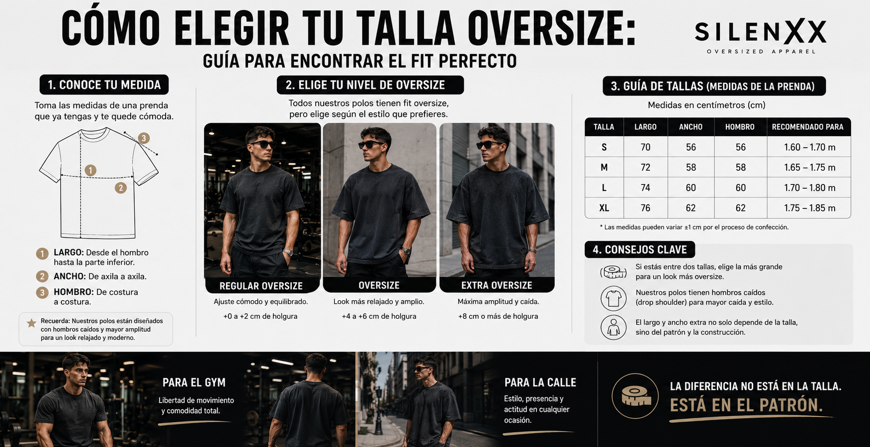 Cómo elegir tu talla Oversize: guía para encontrar el fit perfecto