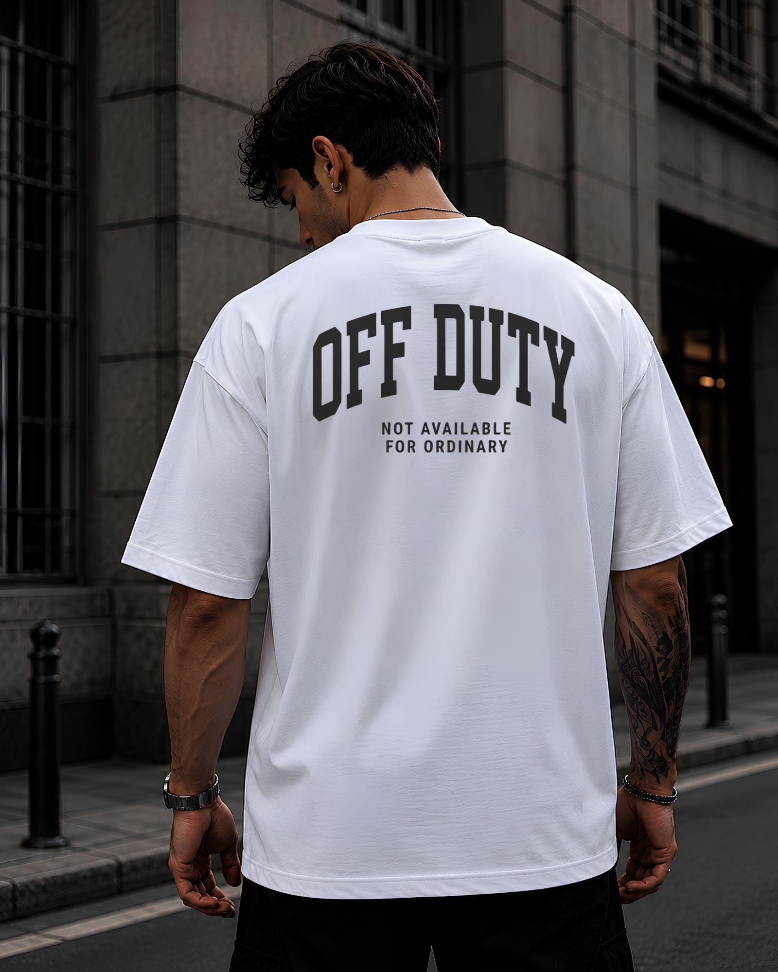 Polo oversized gym hombre blanco OFF DUTY athletic streetwear