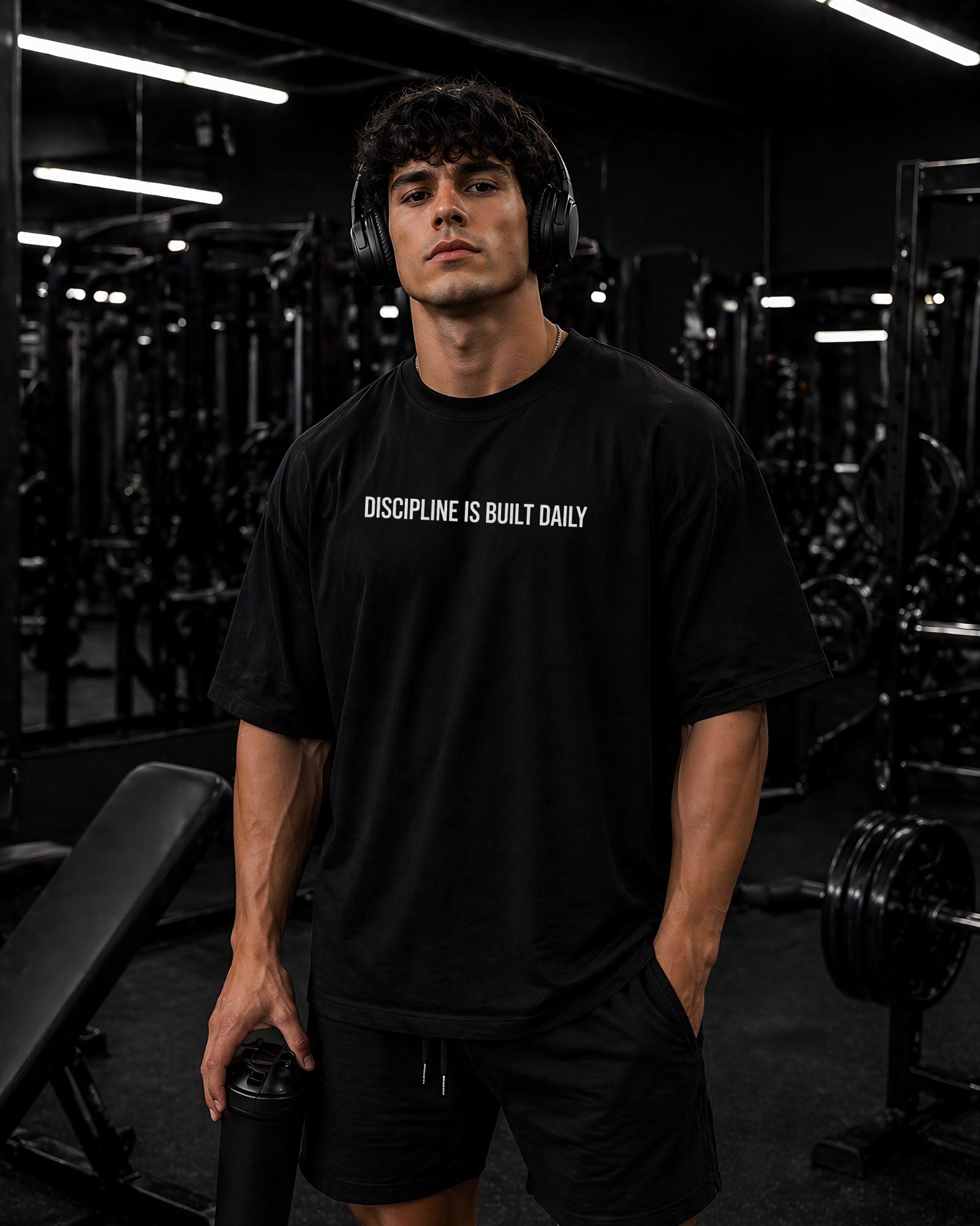 Polo Oversize 20/1 gym con frases "NO ONE IS COMING"