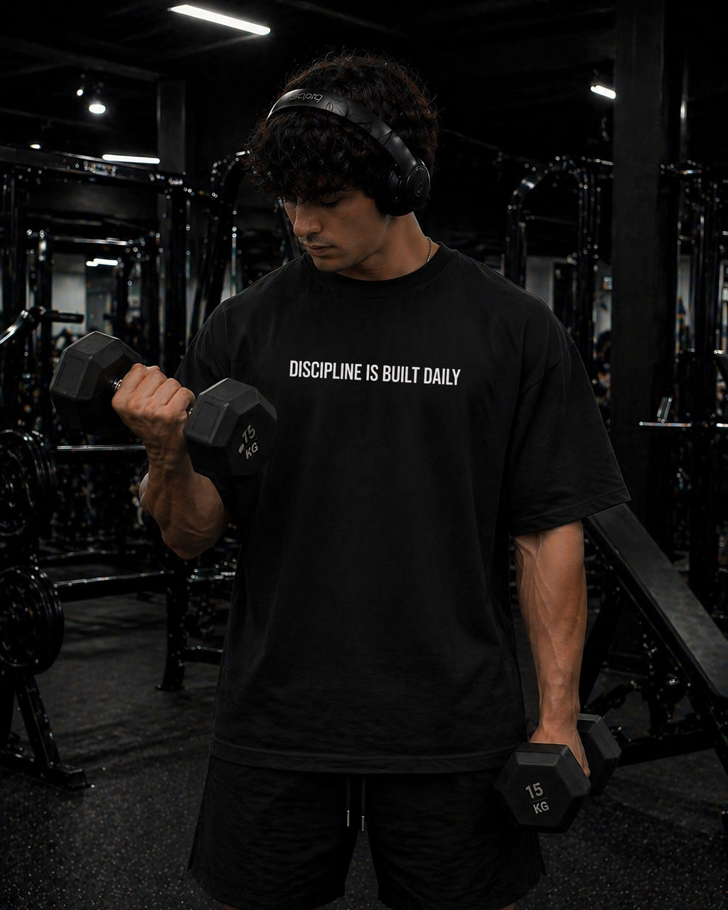 Polo Oversize 20/1 gym con frases "NO ONE IS COMING"
