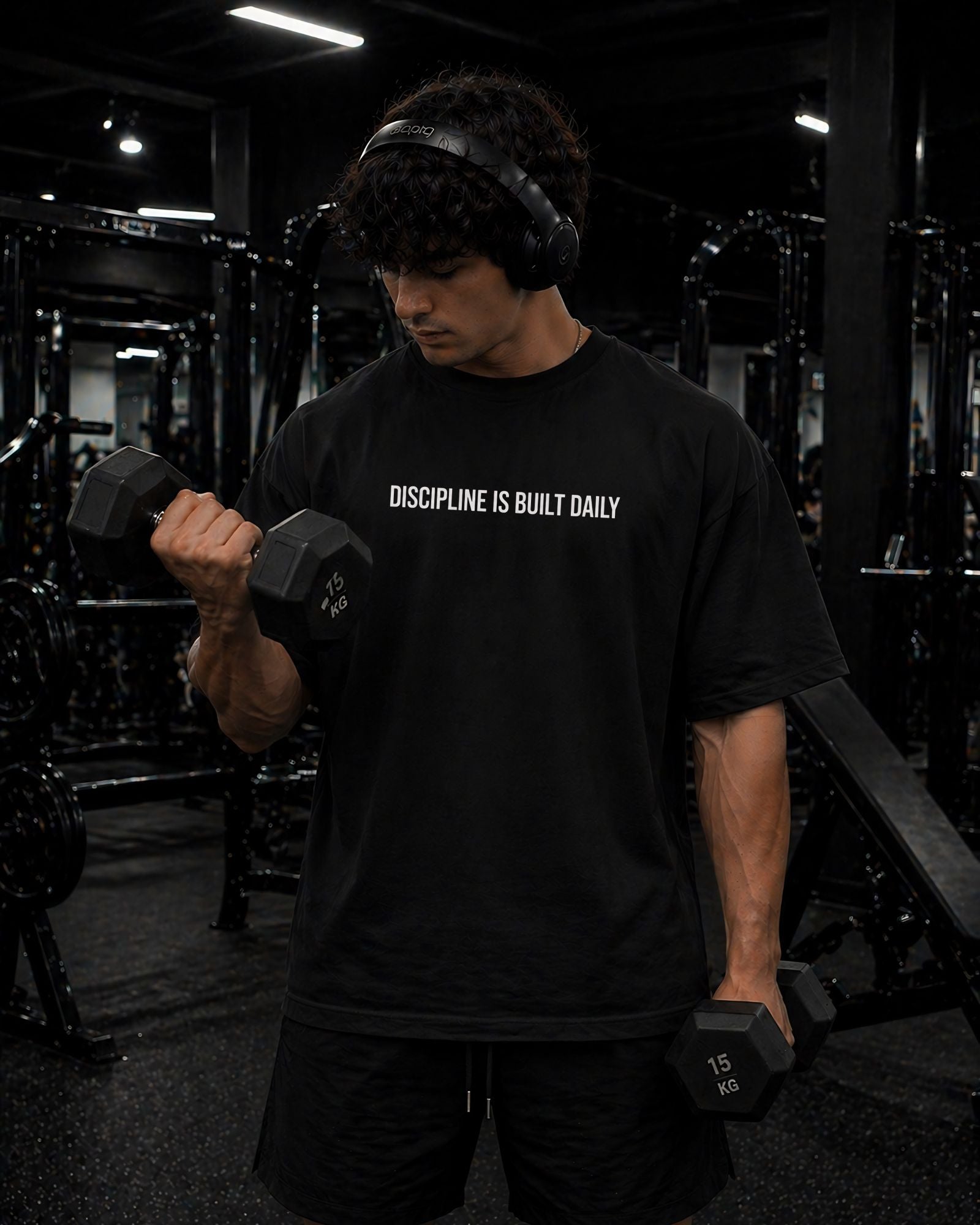 Polo Oversize 20/1 gym con frases "NO ONE IS COMING"