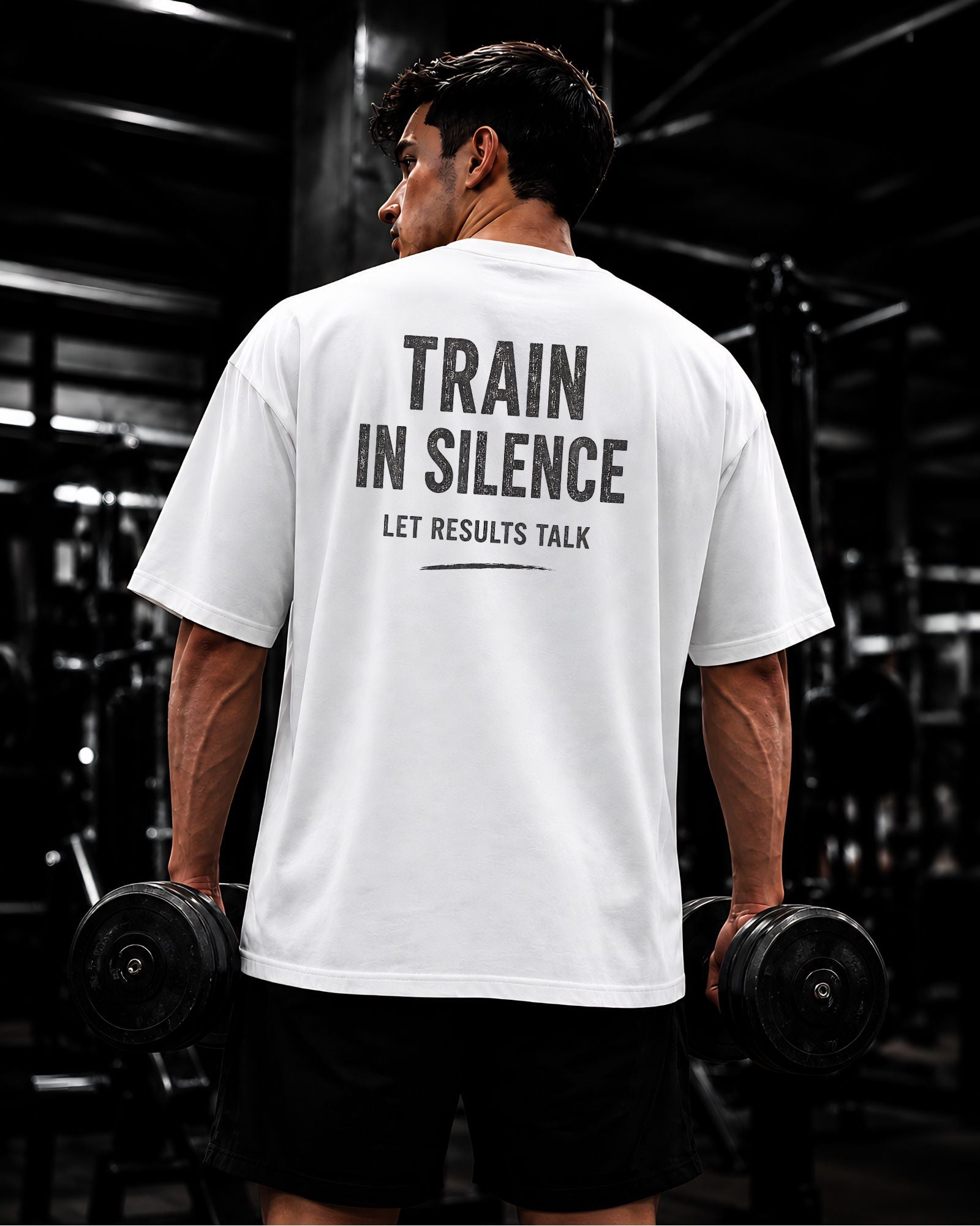 Polo Oversize Streetwear 20/1 Gym "TRAIN IN SILENCE"
