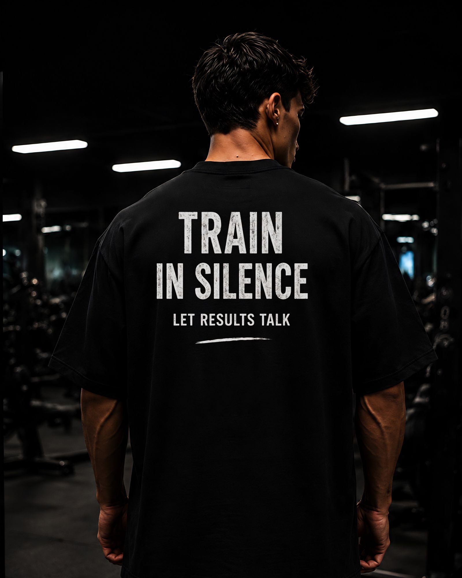 Polo Oversize Streetwear 20/1 Gym "TRAIN IN SILENCE"