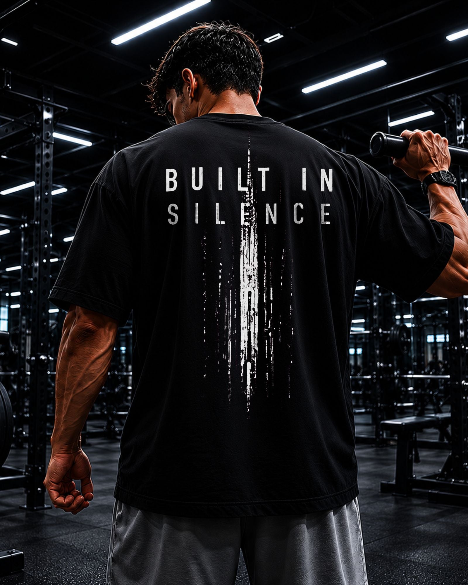 BUILT IN SILENCE Oversized Gymwear Tee