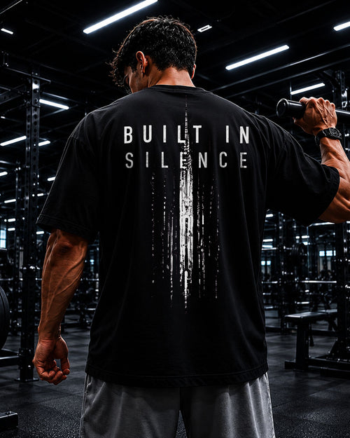 BUILT IN SILENCE Oversized Gymwear Tee