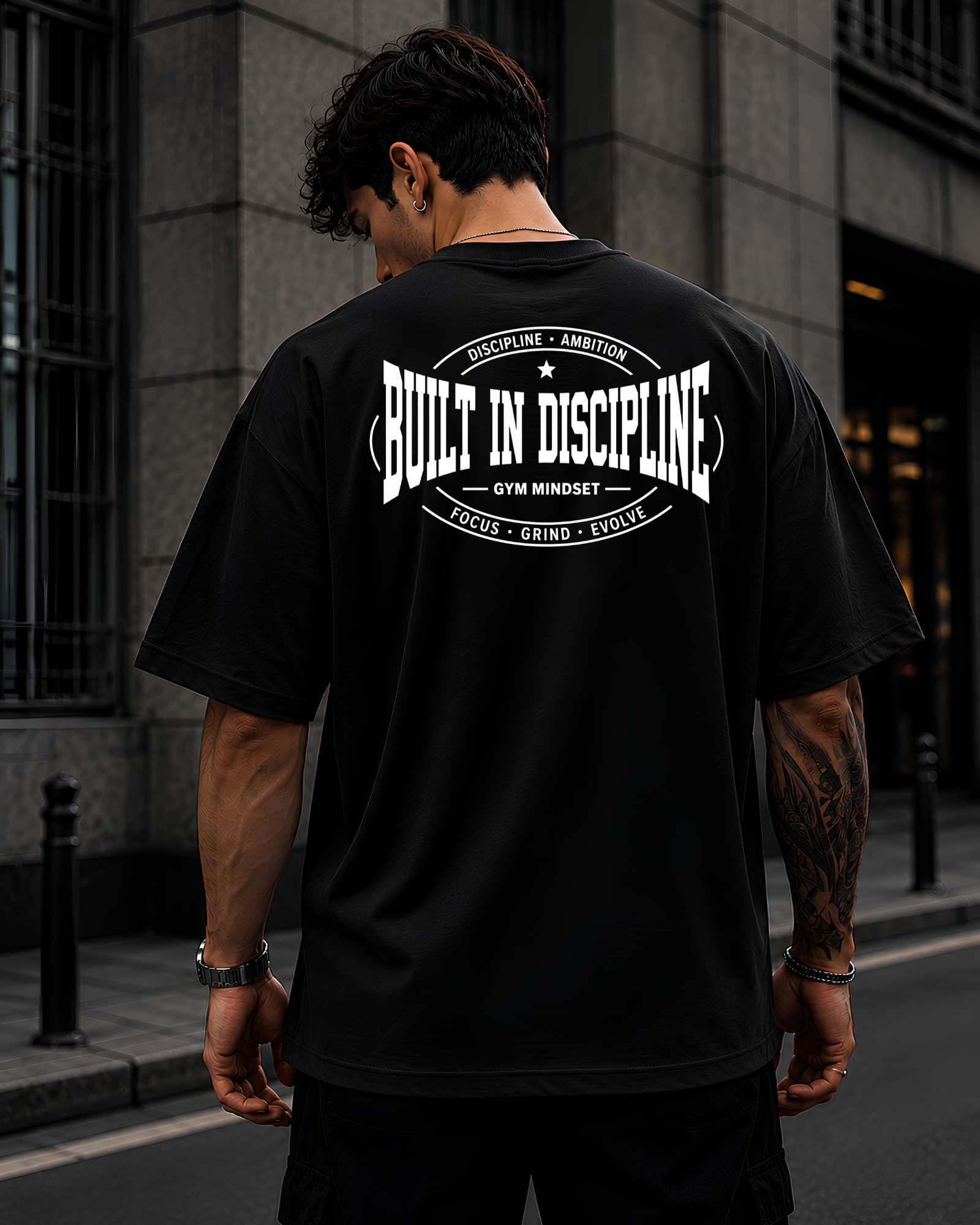 Polo oversized heavyweight BUILT IN DISCIPLINE estilo athletic streetwear
