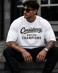 Polo oversized heavyweight CONSISTENCY BUILDS CHAMPIONS estilo athletic streetwear