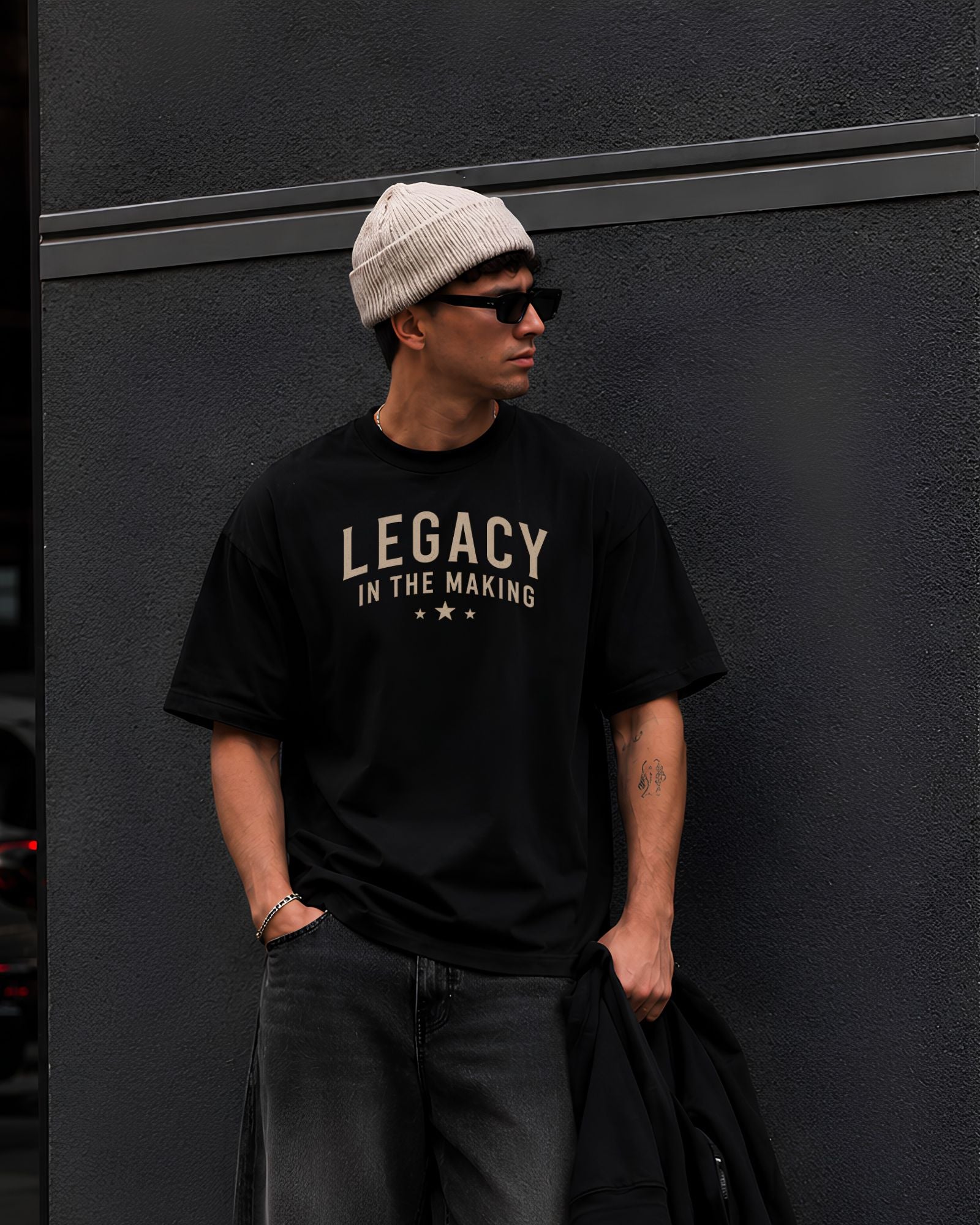 Polo oversized negro LEGACY IN THE MAKING athletic streetwear color negro