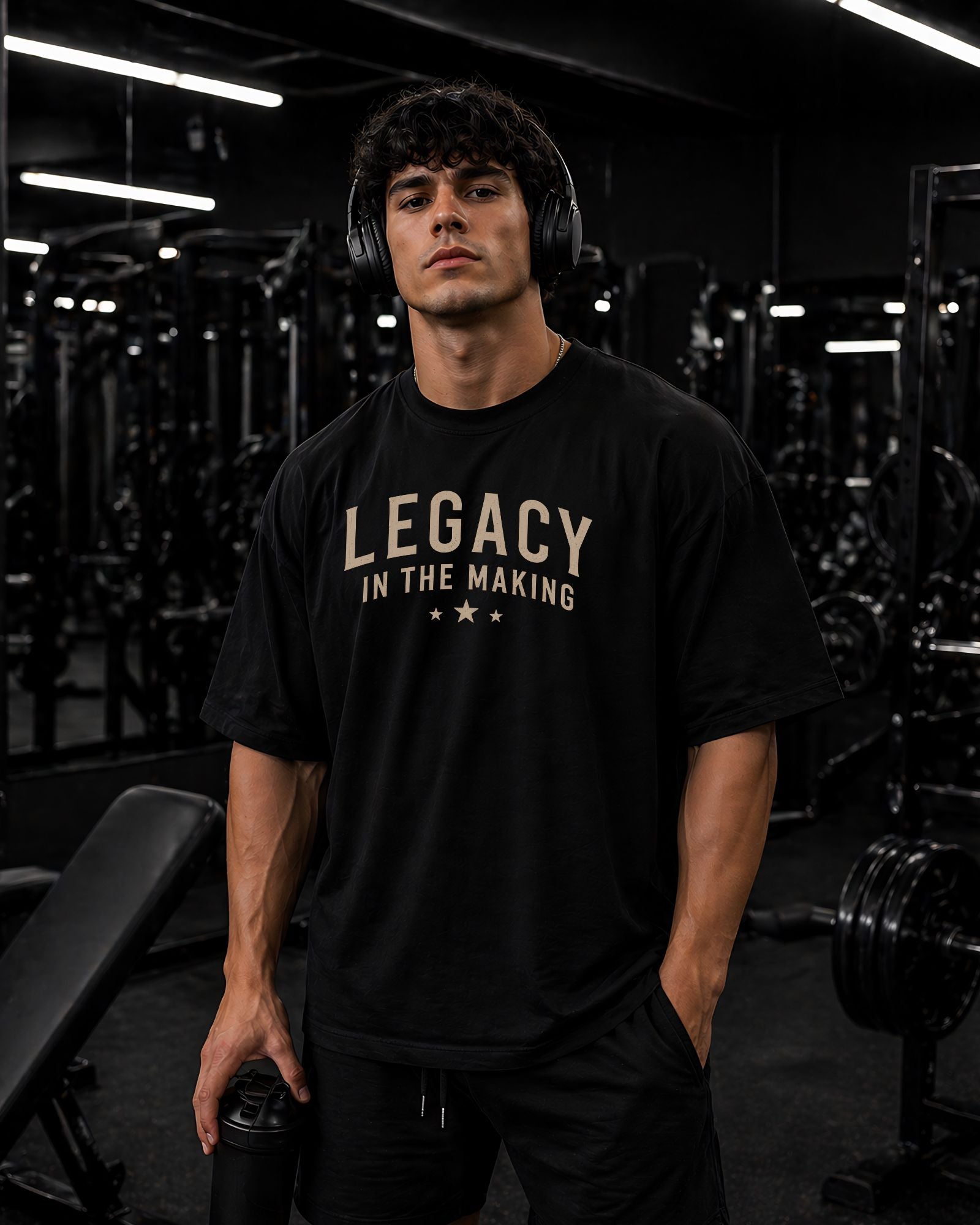 Polo oversized negro LEGACY IN THE MAKING athletic streetwear