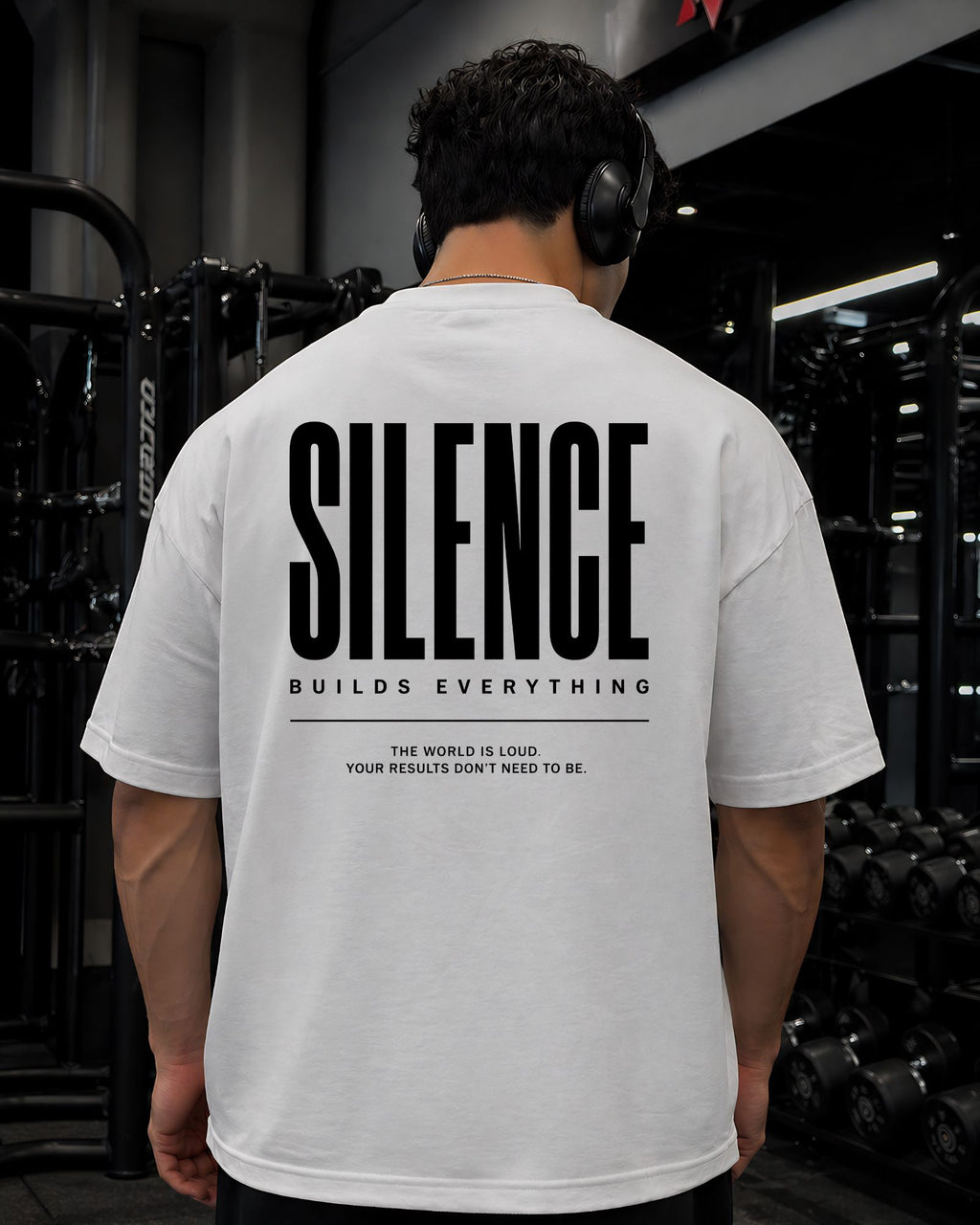 Polo Oversize Gym con frase “SILENCE”