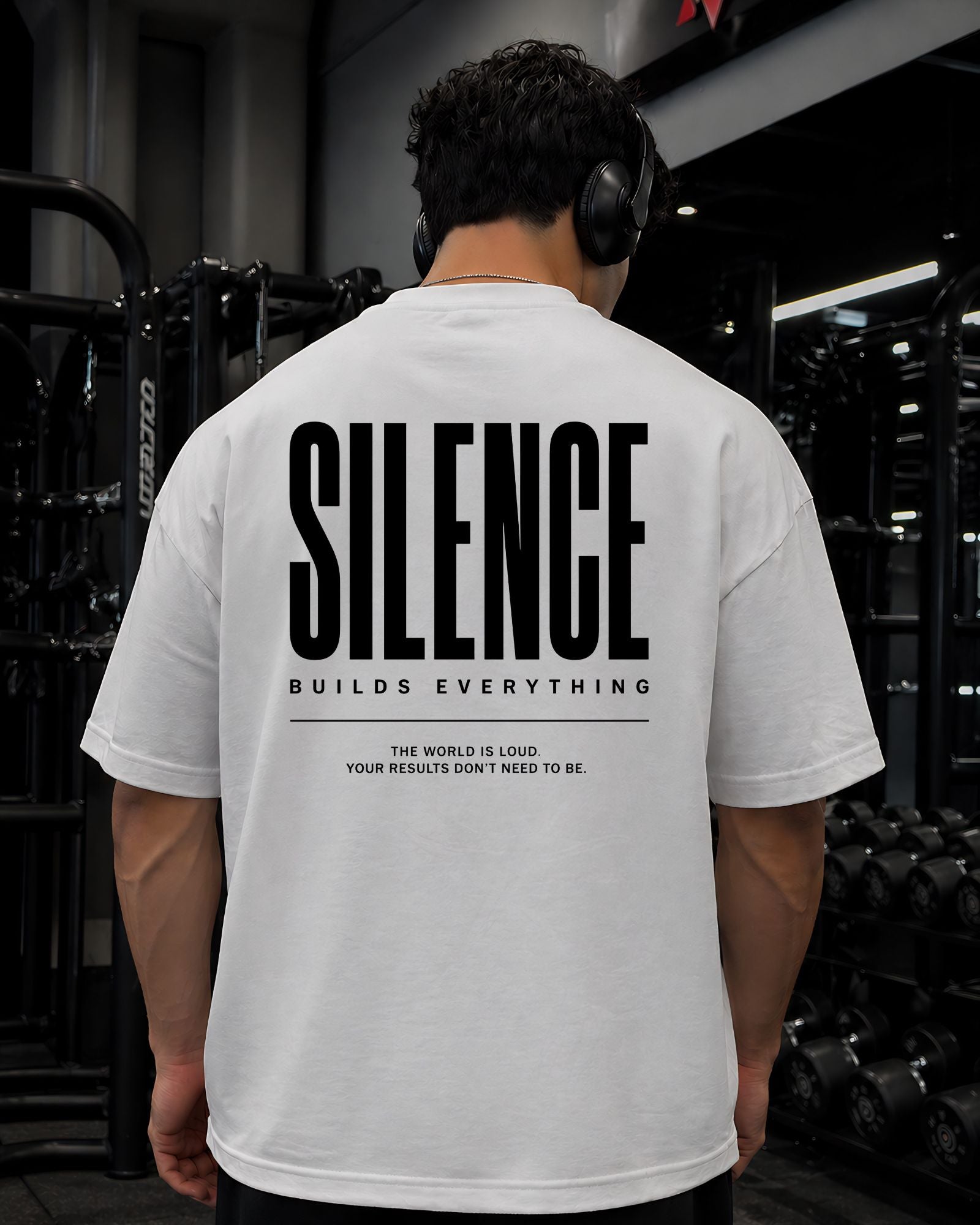 Polo Oversize Gym con frase “SILENCE”