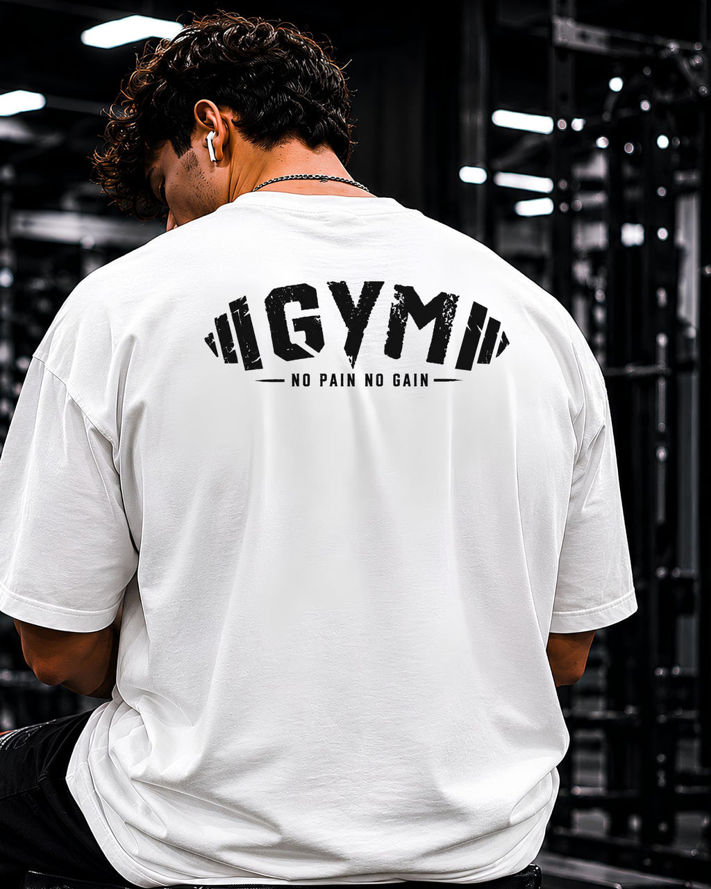 Polo oversized gym blanco athletic streetwear SILENXX
