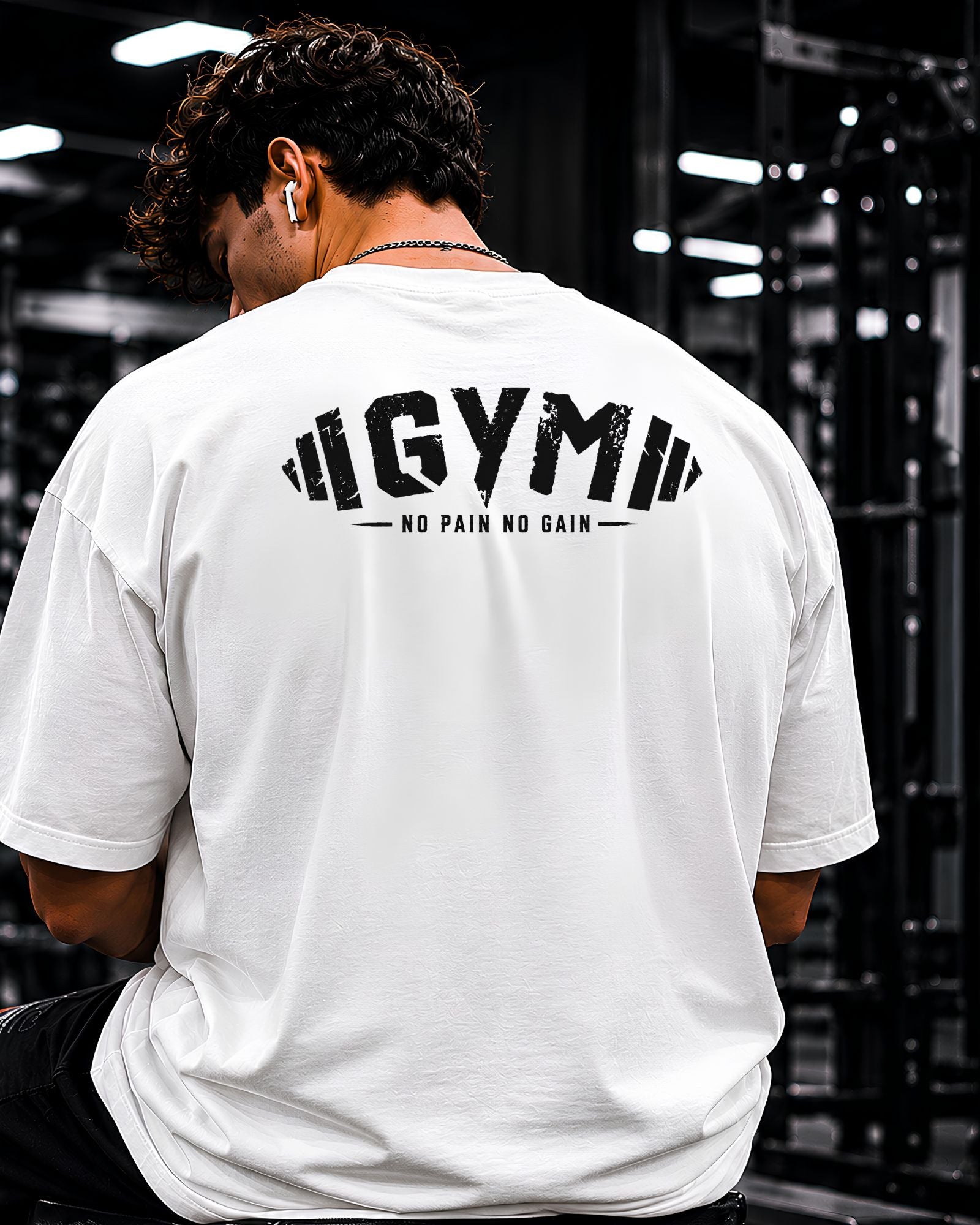 Polo oversized gym blanco athletic streetwear SILENXX