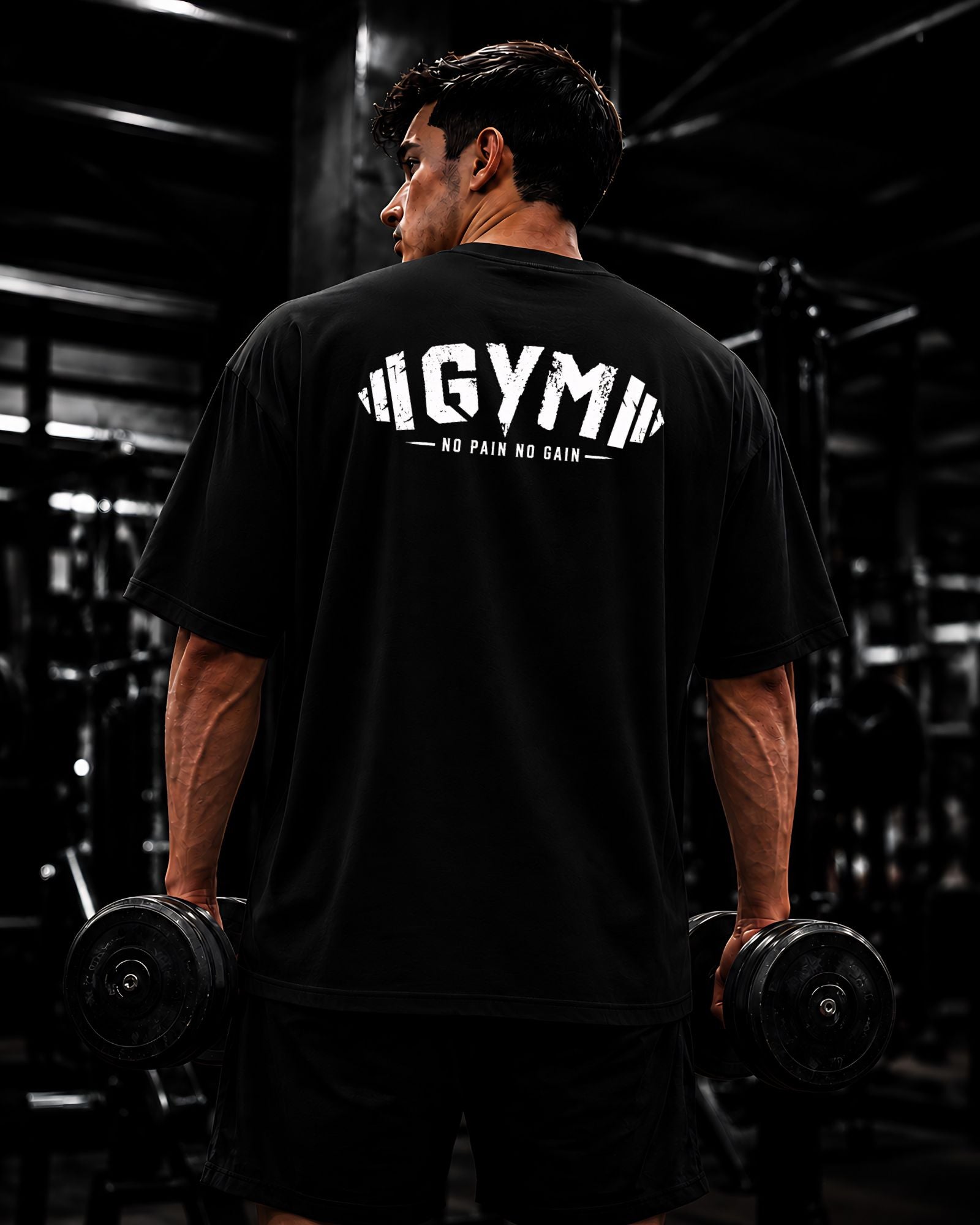 Polo oversize gym negro athletic streetwear SILENXX