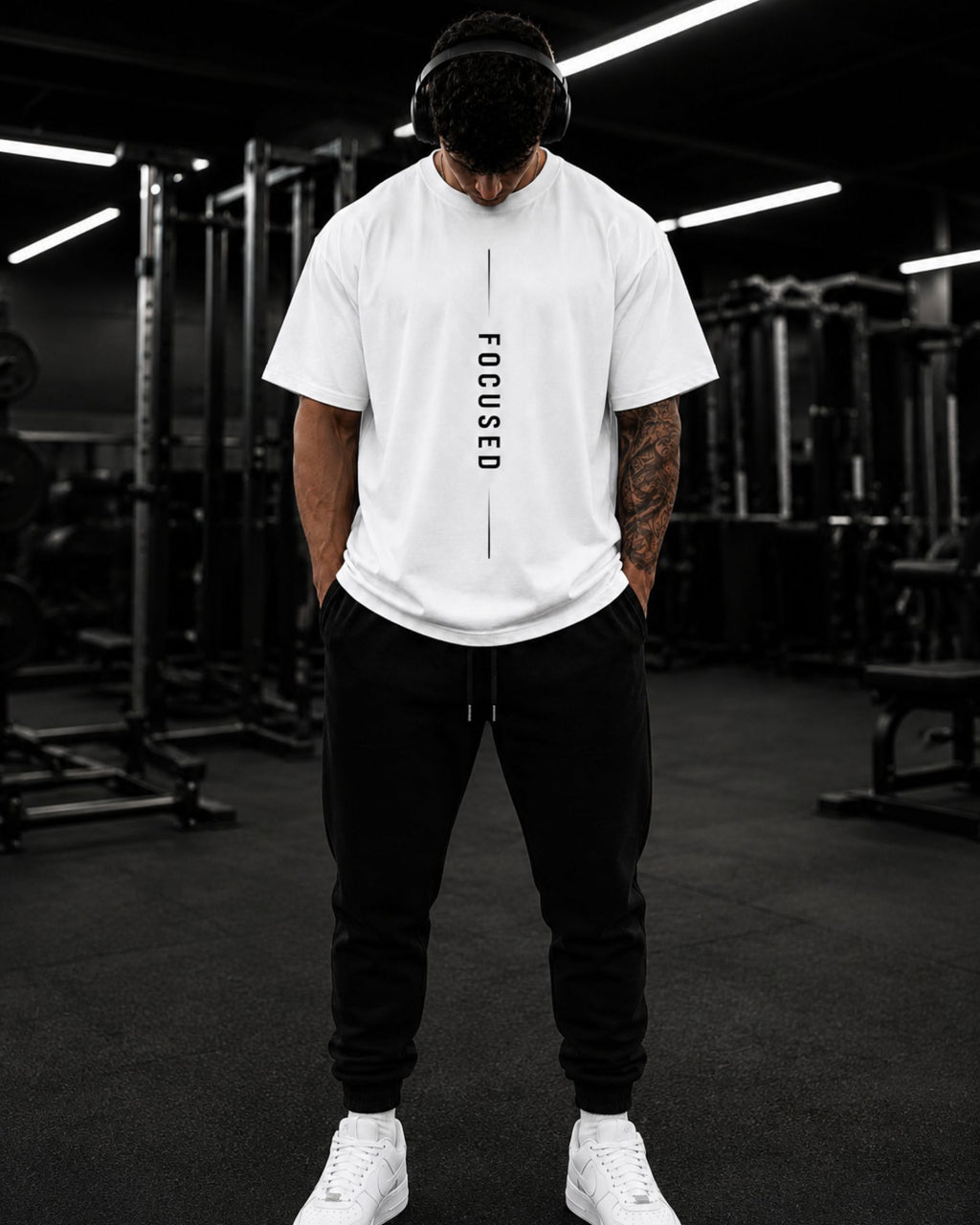 Polo Oversize 20/1 Gym "FOCUSED"