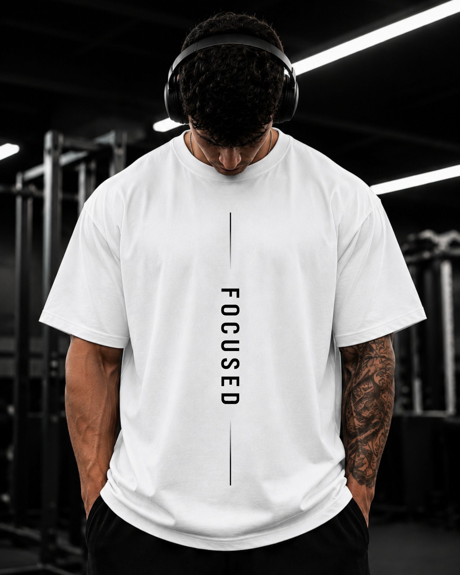 Polo Oversize 20/1 Gym "FOCUSED"