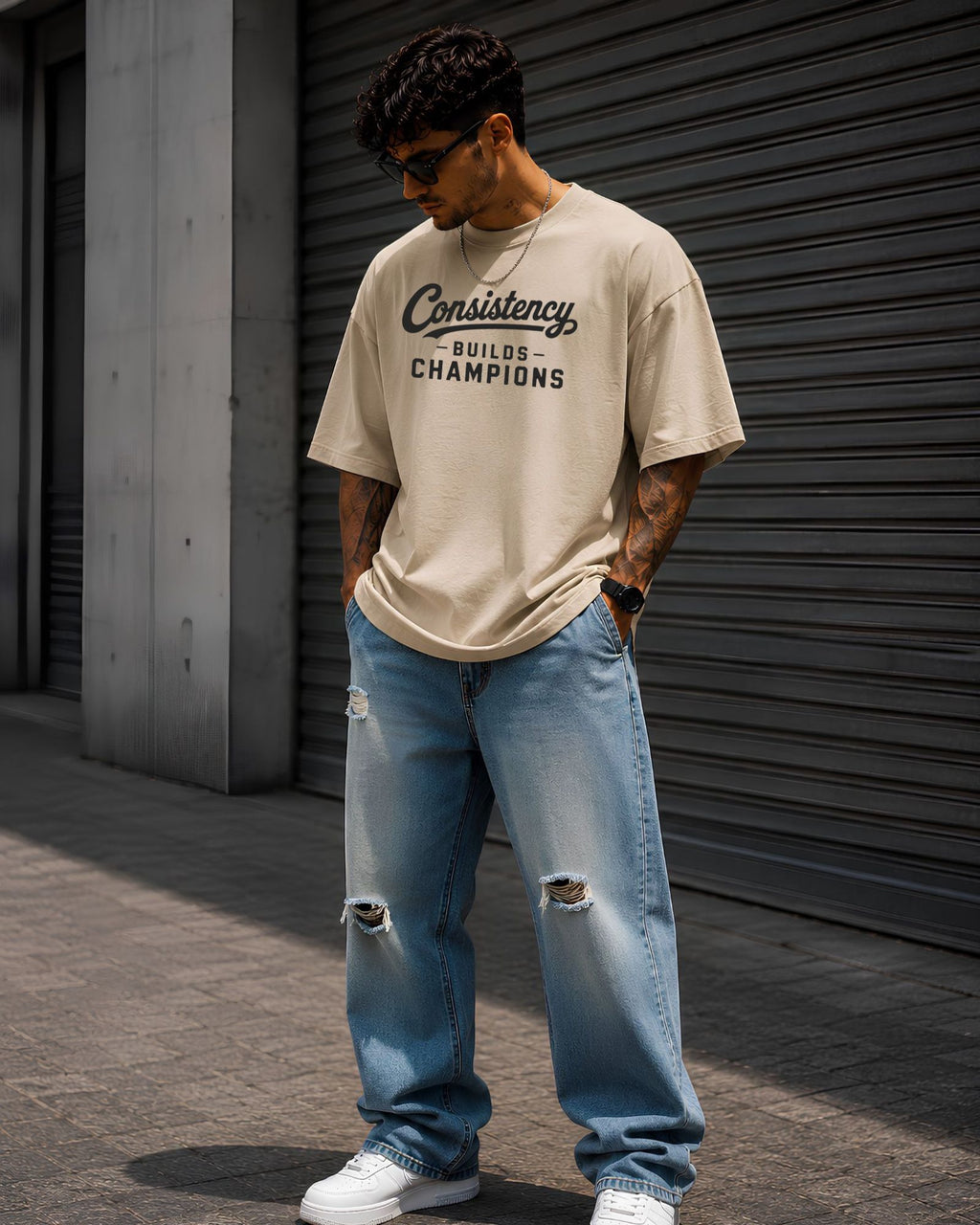 CONSISTENCY BUILDS CHAMPIONS Heavyweight Oversized Tee