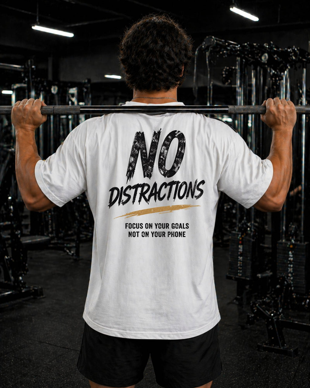 Polo Oversize Gym Minimalista – “NO DISTRACTIONS”