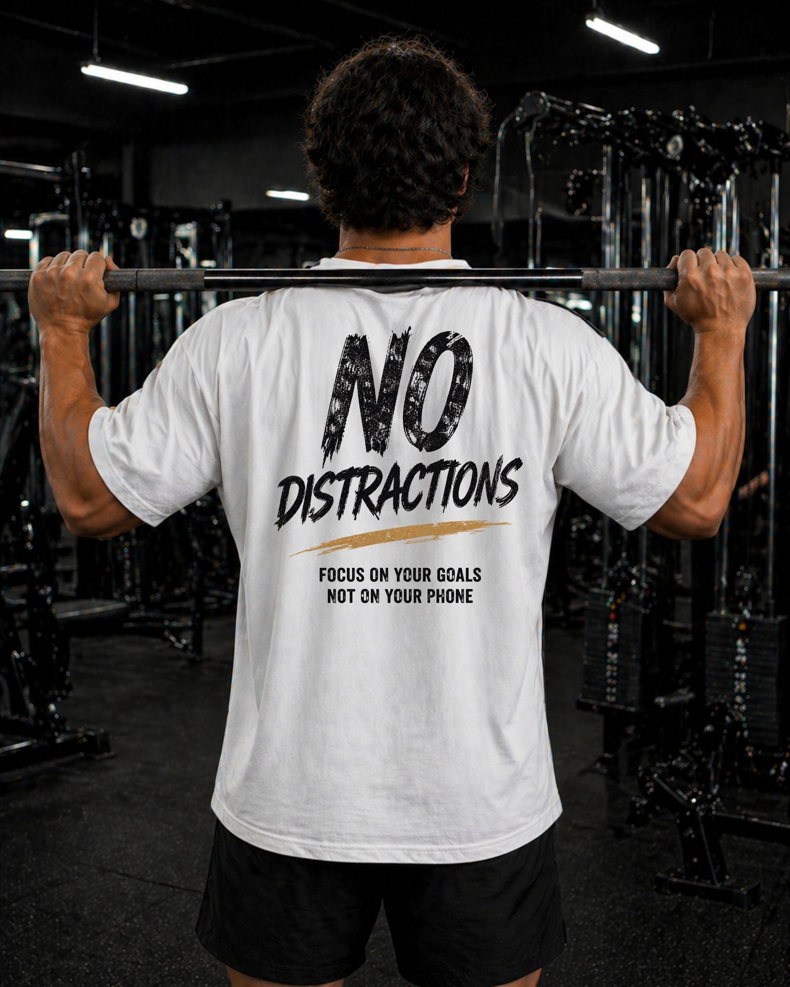 Polo Oversize Gym Minimalista – “NO DISTRACTIONS”