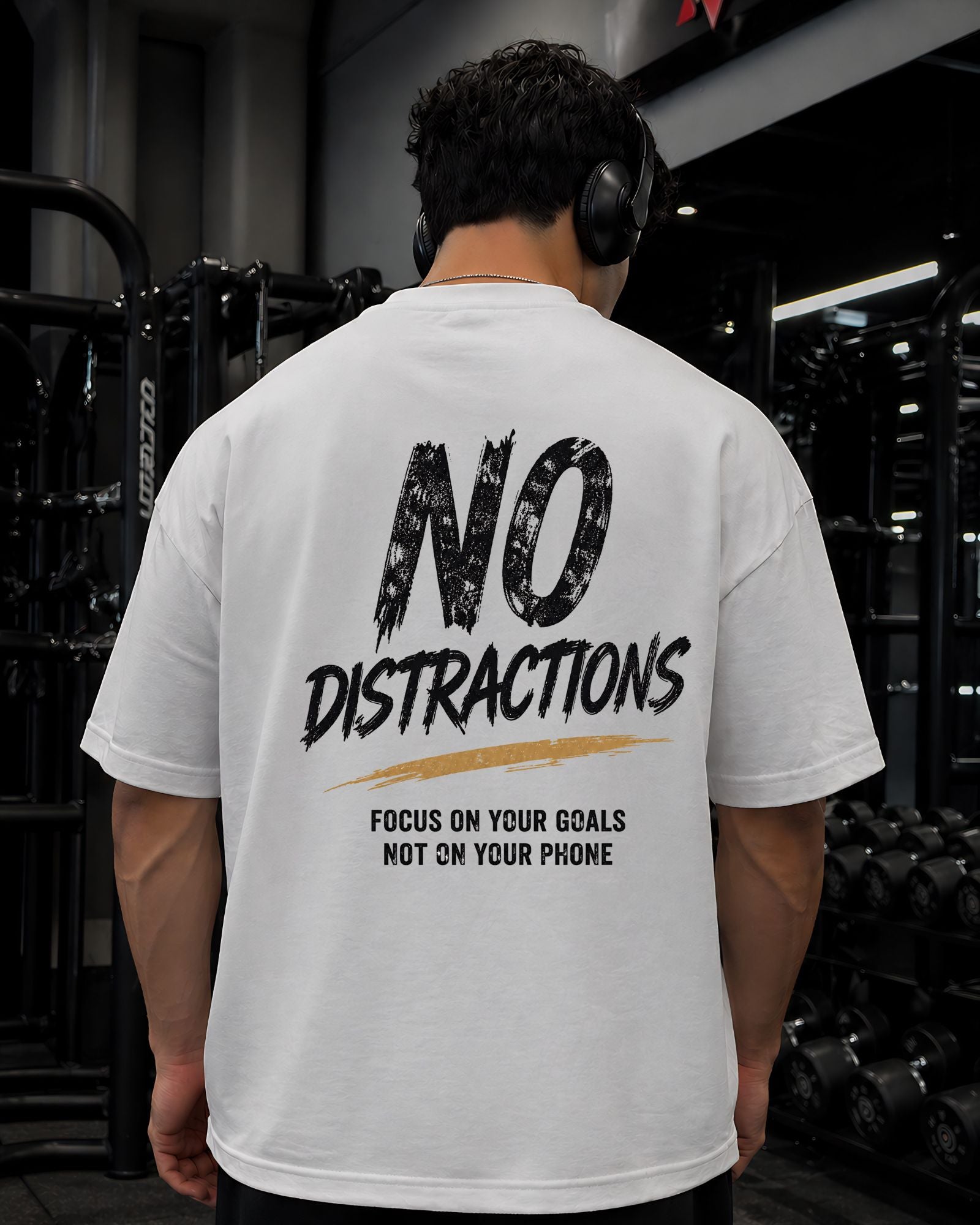 Polo Oversize Gym Minimalista – “NO DISTRACTIONS”