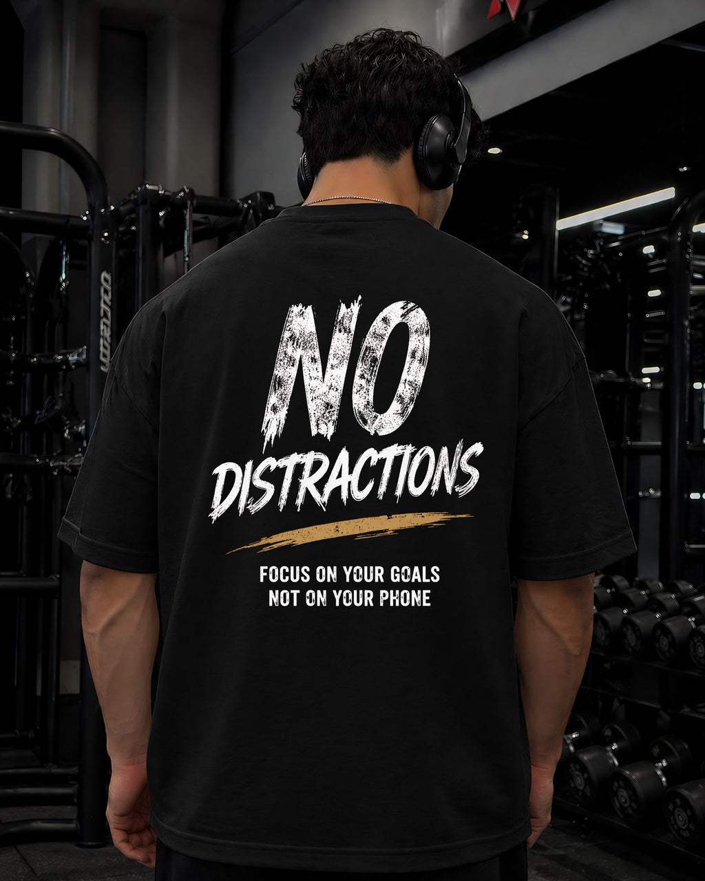 Polo Oversize Gym Minimalista – “NO DISTRACTIONS”