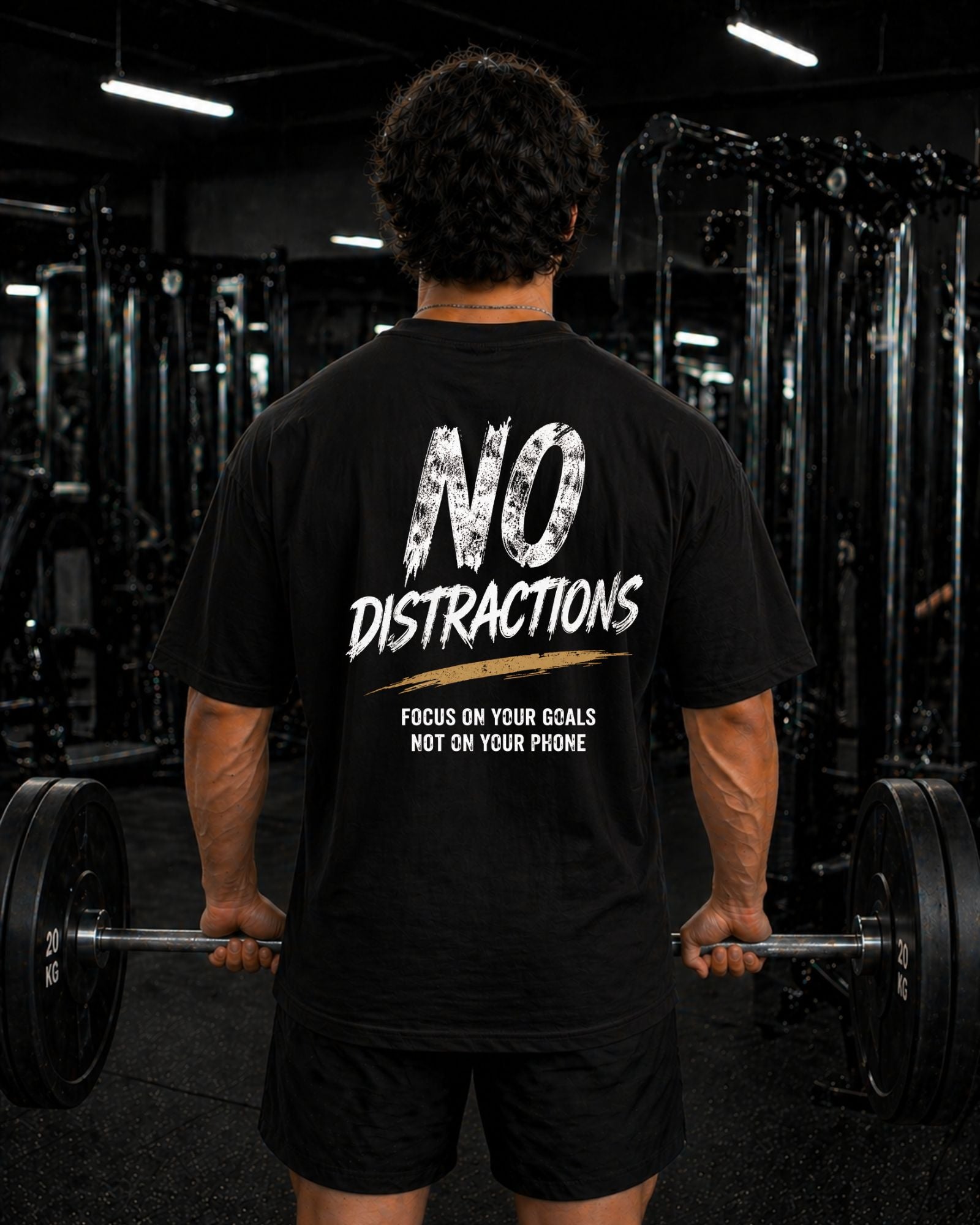 Polo Oversize Gym Minimalista – “NO DISTRACTIONS”