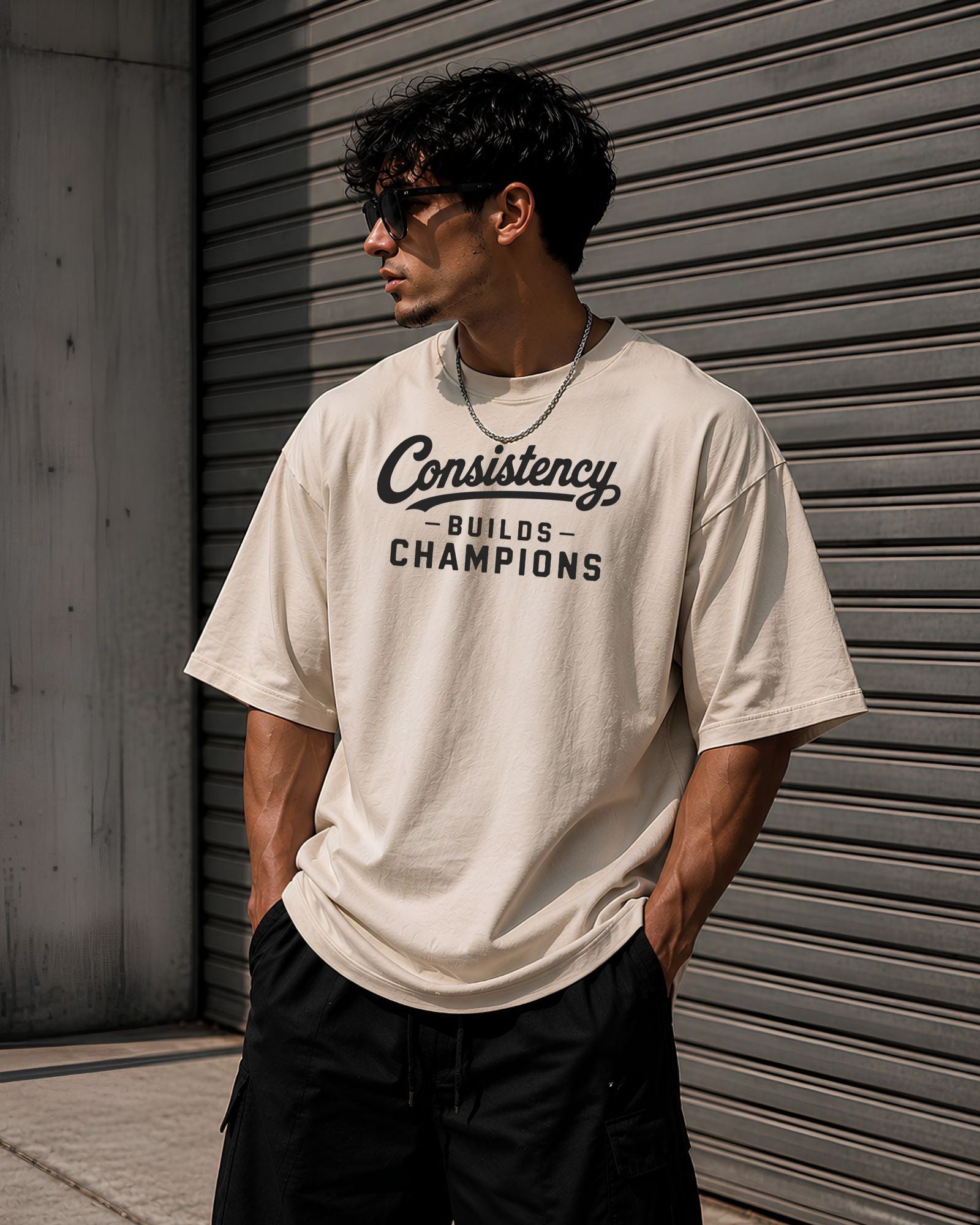 CONSISTENCY BUILDS CHAMPIONS Heavyweight Oversized Tee